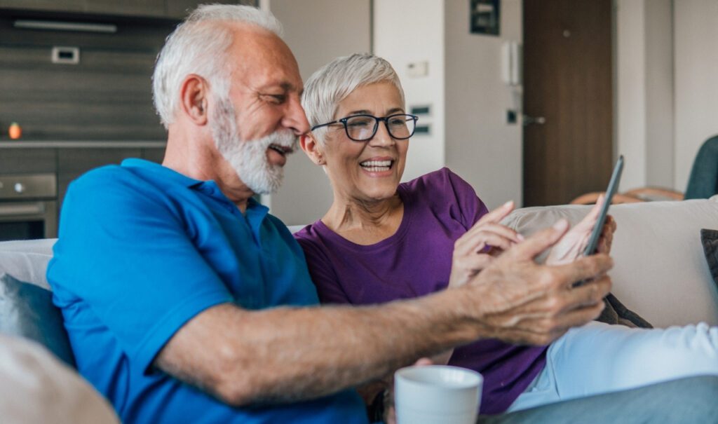 older couple laughing together