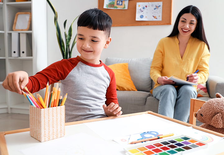 psychologist providing a gifted assessment calgary to a young boy